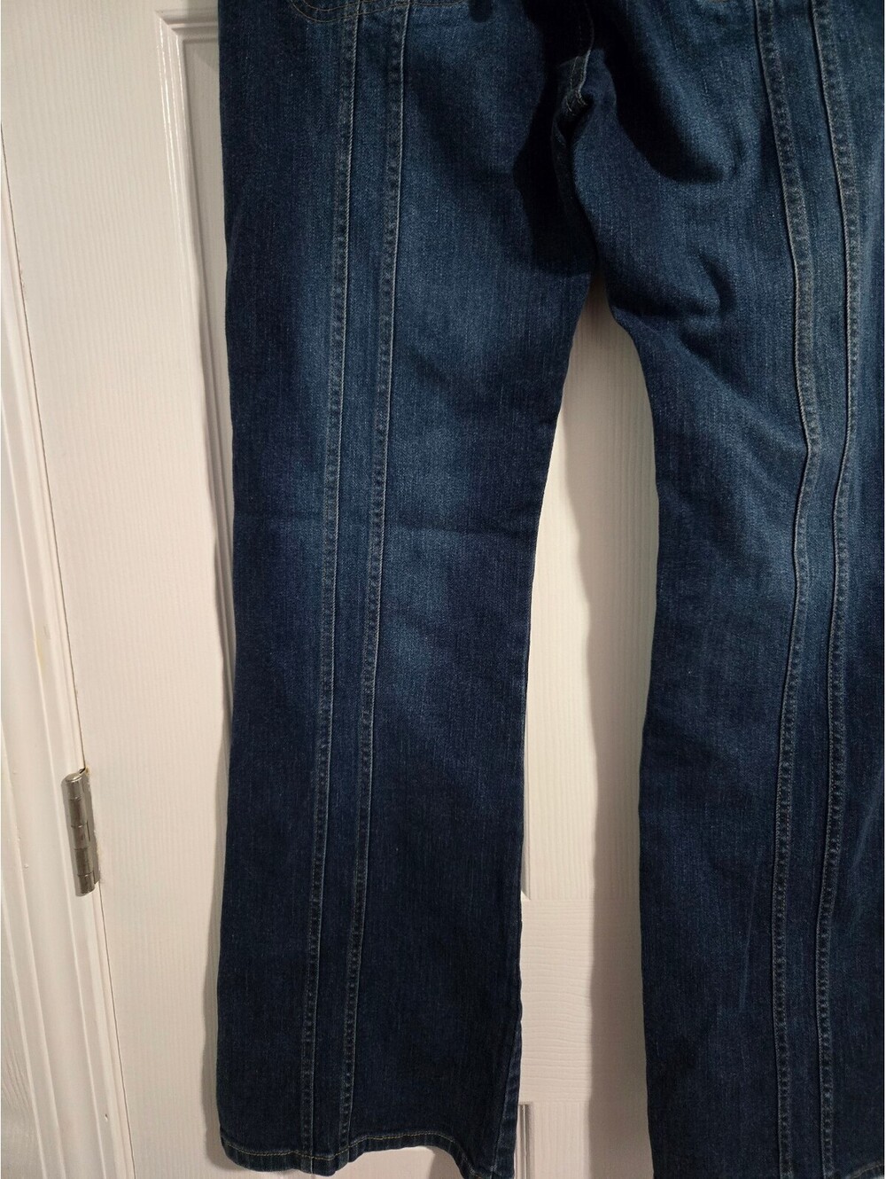 Vintage Old Navy Y2K Jeans Front Seam Flare Bootcut Dark Wash Stretch Size 12 - Picture 7 of 14